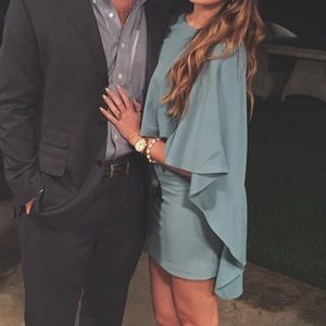 Lulus Light Blue Cape Mini Dress